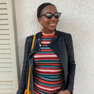 Colorful striped crop top